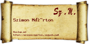 Szimon Márton névjegykártya